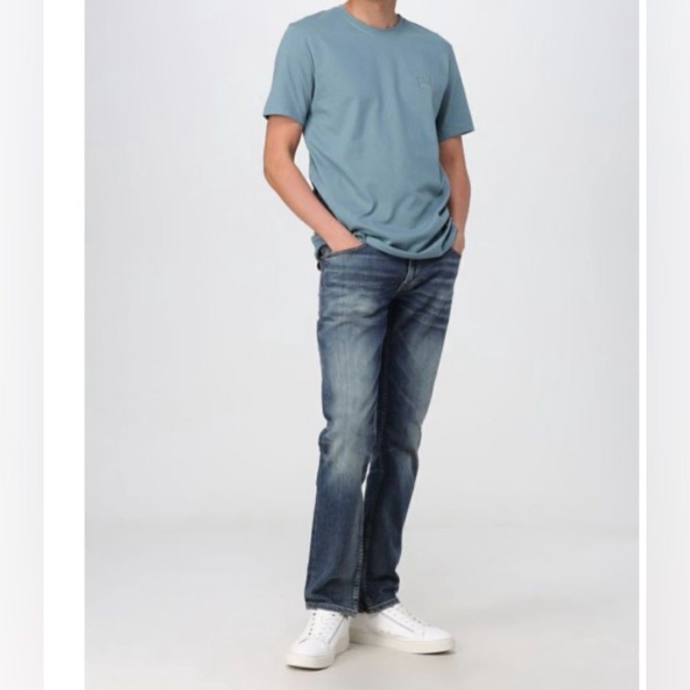 Boss Hugo Boss Mens Jacksons Straight Leg Cotton Denim Jeans Blue Size 34/34
